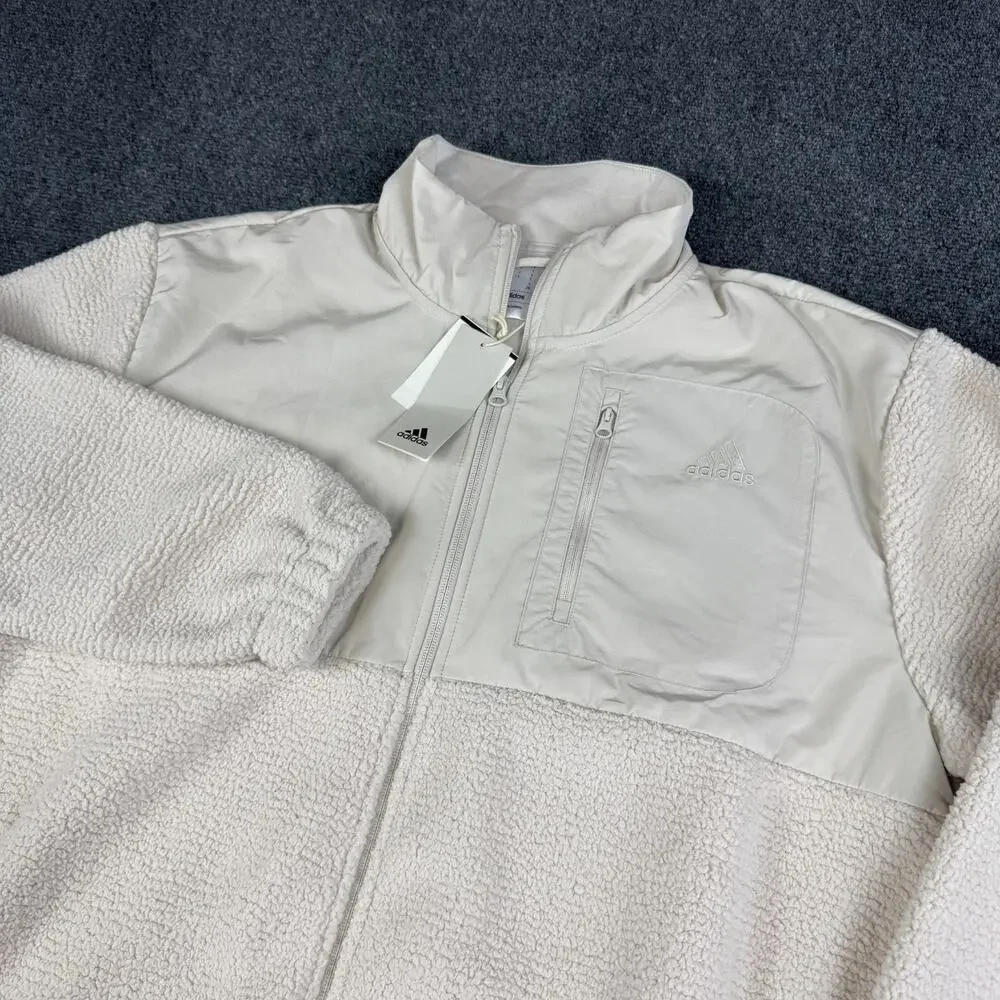 Adidas Coze Full Zip Jacket Mens Size M Sportswear Alumina‎ Cream NWT $80